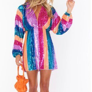 Show Me Your MuMu Kidman Dress Striped Sequins